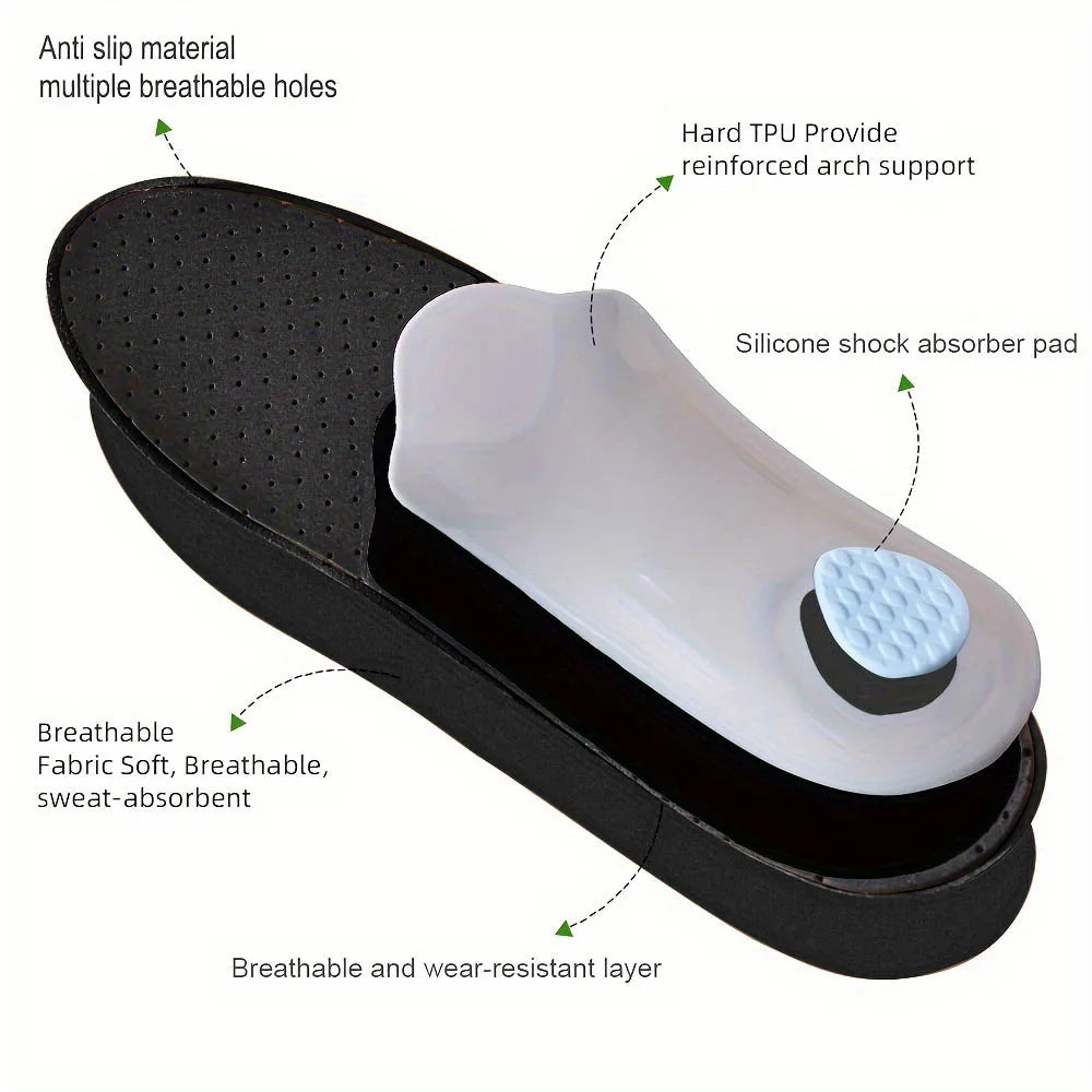 Leather Arch Support Insole For Flat Feet Orthotic Insole Sport Orthopedic Insole For Men Women O/X Leg Corrected Insoles