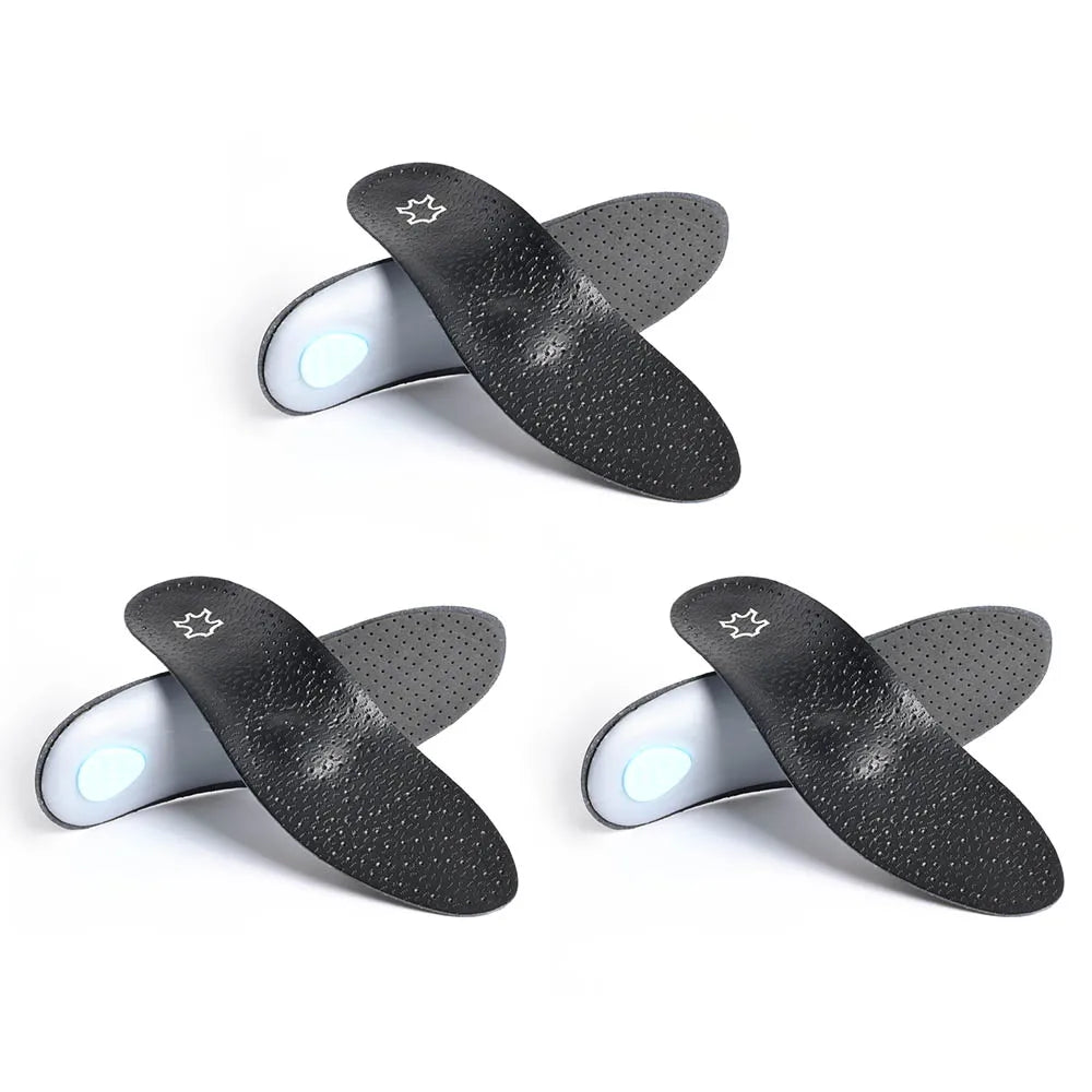 Leather Arch Support Insole For Flat Feet Orthotic Insole Sport Orthopedic Insole For Men Women O/X Leg Corrected Insoles