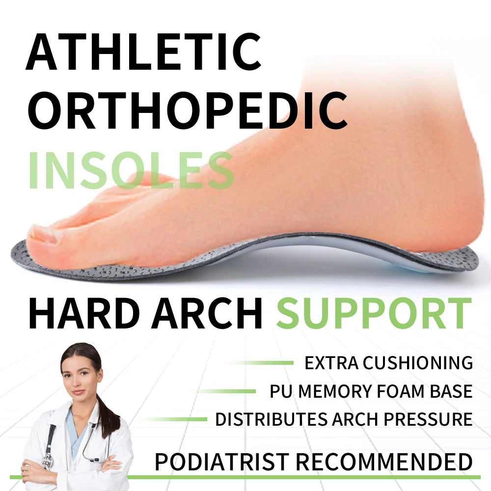 Leather Arch Support Insole For Flat Feet Orthotic Insole Sport Orthopedic Insole For Men Women O/X Leg Corrected Insoles