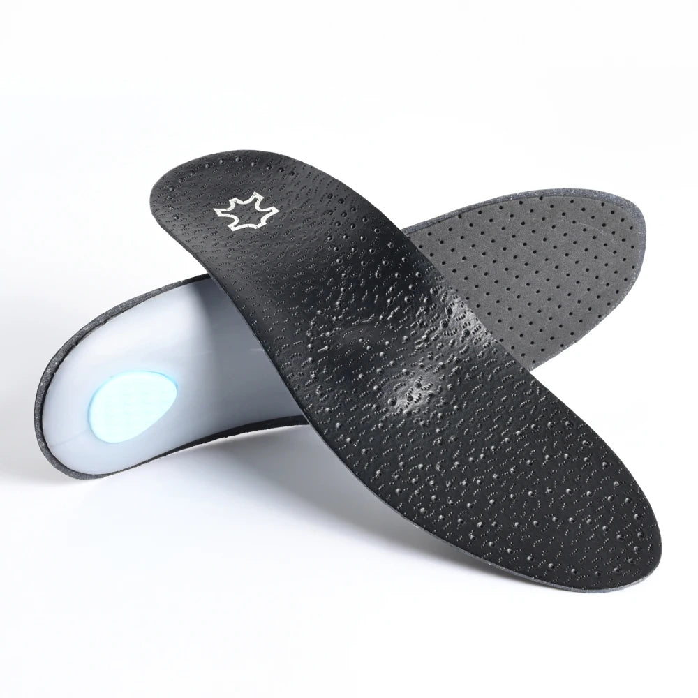 Leather Arch Support Insole For Flat Feet Orthotic Insole Sport Orthopedic Insole For Men Women O/X Leg Corrected Insoles
